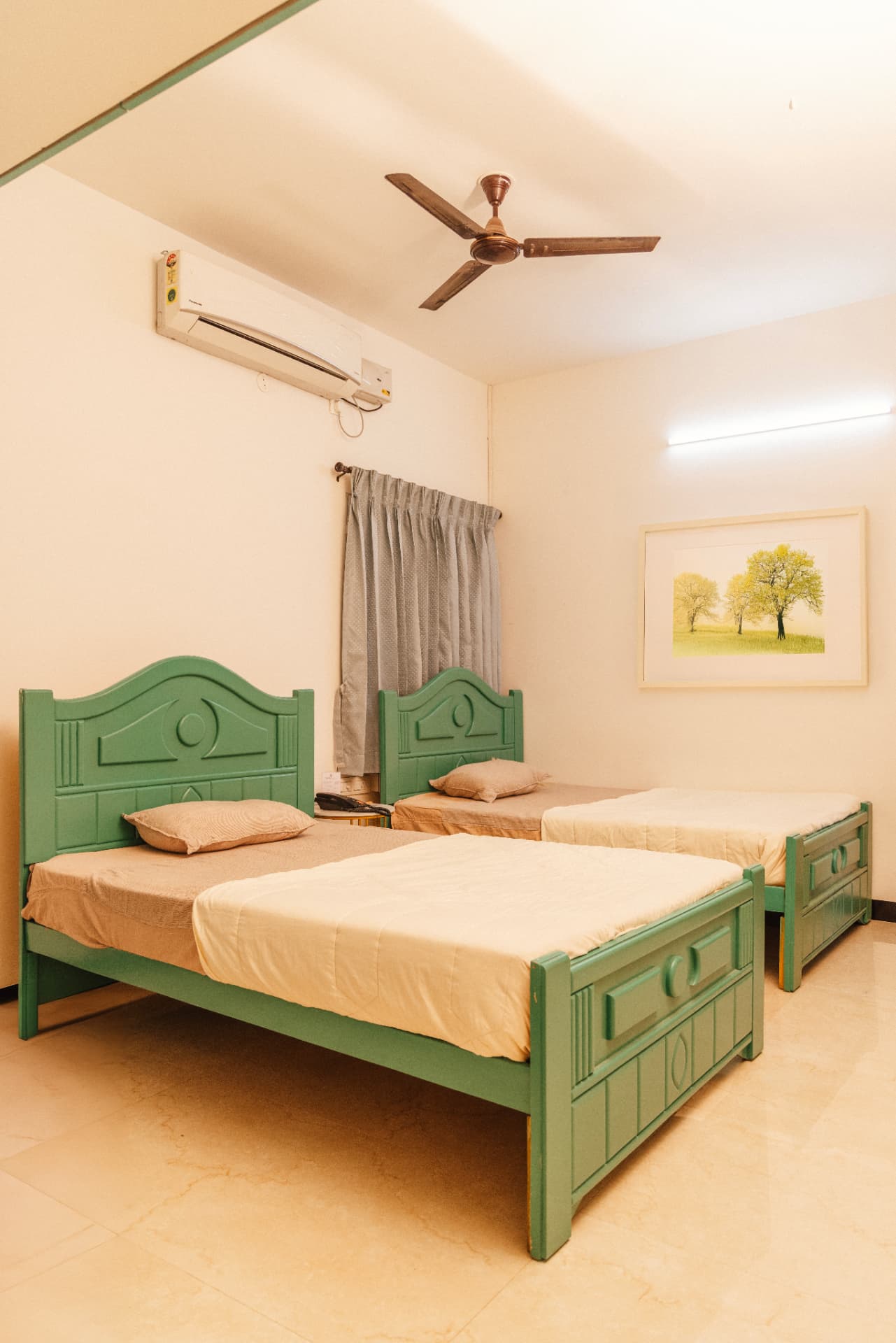 Clean, comfortable inpatient room at Sethu Ayurveda